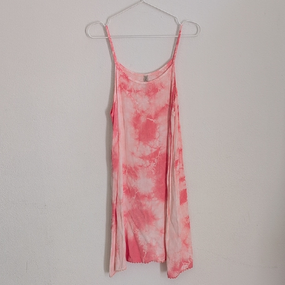 Final Touch Pink Tie-Dye Slip Mini Dress